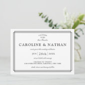 Invitation Mariage de trame classique blanc simple et élégant (Debout devant)