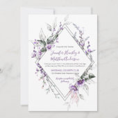 Invitation Mariage de trame de diamant violet et transparent  (Devant)