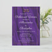 Invitation Mariage de trame d'or et de soie violette (Debout devant)