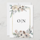 Invitation Mariage de trame d'or floral de pin d'hiver rustiq (Dos)