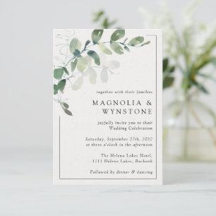 Invitation Mariage de trame Eucalyptus moderne