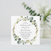 Invitation Mariage de trame Eucalyptus moderne Boho (Debout devant)