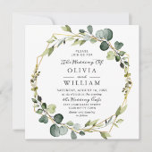 Invitation Mariage de trame Eucalyptus moderne Boho (Devant)