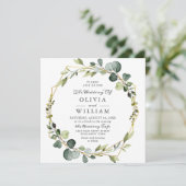 Invitation Mariage de trame Eucalyptus moderne Boho (Debout devant)