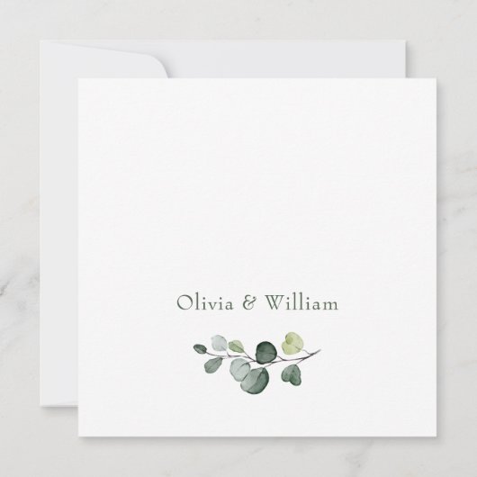Invitation Mariage de trame Eucalyptus moderne Boho (Dos)