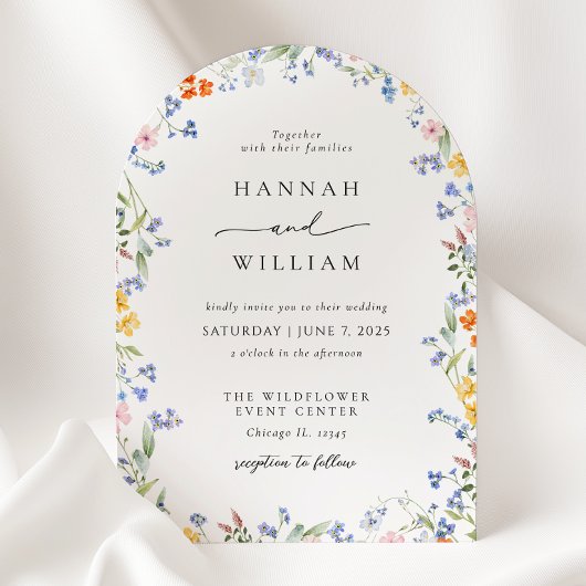 Invitation Mariage de trame Fleur sauvage de printemps