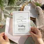 Invitation Mariage de trame informel minimaliste simple<br><div class="desc">Ce faire-part de mariage simple minimaliste à cadre informel est parfait pour un mariage élégant. Le design classique présente un cadre de bordure basique et une typographie rustique noir et blanc avec un look minimaliste moderne. QSD112</div>