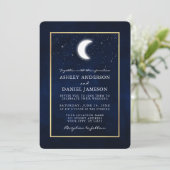 Invitation Mariage de trame or des étoiles de lune céleste (Debout devant)