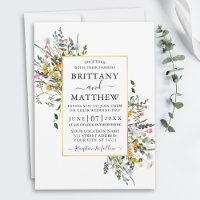Mariage de trame or Fleur sauvage à aquarelle déli