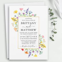 Mariage de trame or Fleur sauvage Aquarelle