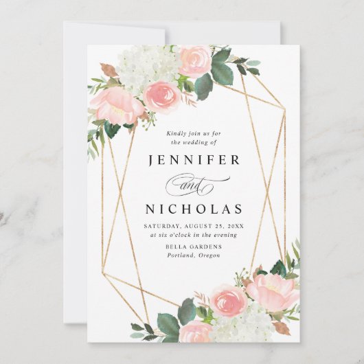 Invitation Mariage de trame or flush Spring (Devant)