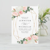 Invitation Mariage de trame or flush Spring (Debout devant)