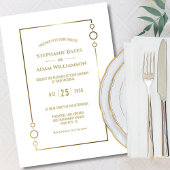 Invitation Mariage de trame or moderne