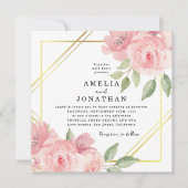 Invitation Mariage de trame or rose pâle (Devant)