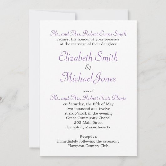 Invitation Mariage de trame Rose Vintage (Devant)