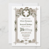 Invitation Mariage de trame vintage (Devant)