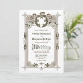 Invitation Mariage de trame vintage (Debout devant)