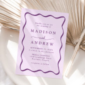 Invitation Mariage de trame violet moderne
