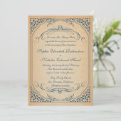 Invitation Mariage de trames vintages (Debout devant)