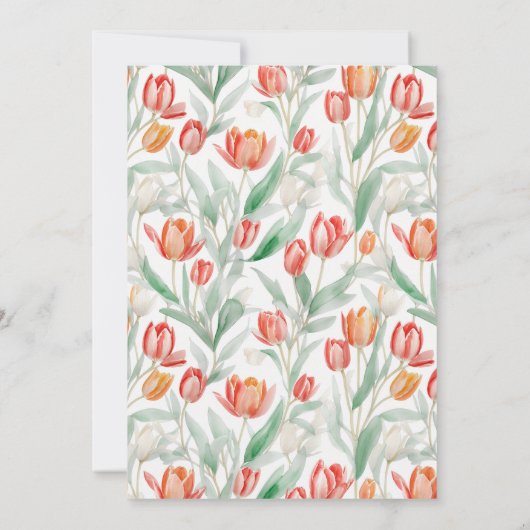 Invitation Mariage de tulipe aquarelle (Dos)