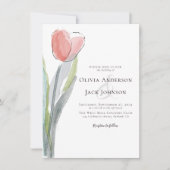Invitation Mariage de tulipe aquarelle (Devant)