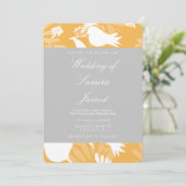 Invitation Mariage de tulipe florale gris-jaune moderne (Debout devant)