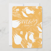 Invitation Mariage de tulipe florale gris-jaune moderne (Dos)