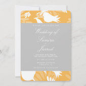 Invitation Mariage de tulipe florale gris-jaune moderne (Devant)