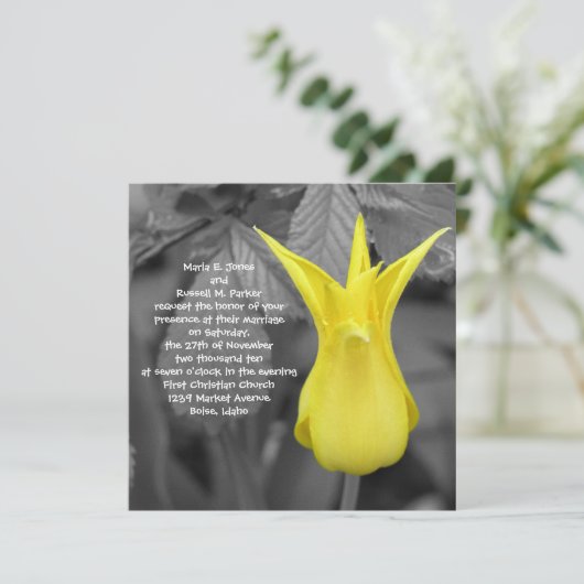 Invitation Mariage de Tulipe jaune (Debout devant)