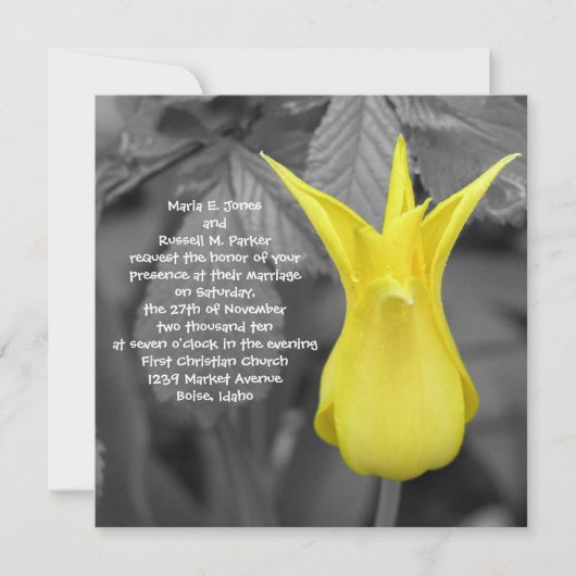 Invitation Mariage de Tulipe jaune (Devant)