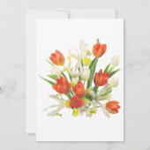 Invitation Mariage de tulipe orange et crème (Dos)
