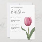 Invitation Mariage de tulipe rose  (Devant)