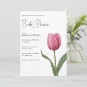 Invitation Mariage de tulipe rose  (Debout devant)