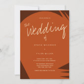 Invitation Mariage de typographie Abstrait Brown Burnt Orange (Devant)