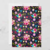 Invitation Mariage de typographie bleu marine rose moderne (Dos)