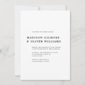 Invitation Mariage de typographie classique (Devant)