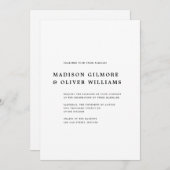 Invitation Mariage de typographie classique (Devant / Derrière)