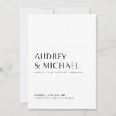 Invitation Mariage de typographie classique simple (Devant)