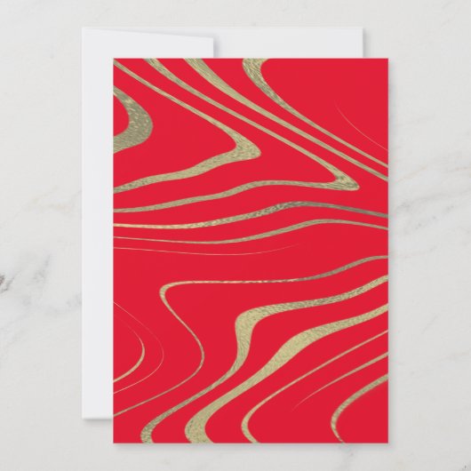 Invitation Mariage de typographie d'agate en or liquide marbr (Dos)