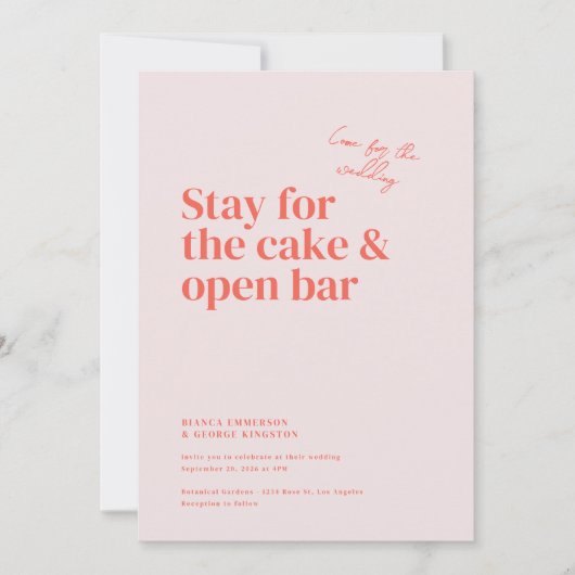 Invitation Mariage de typographie de Belmont (Devant)