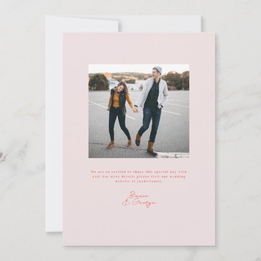 Invitation Mariage de typographie de Belmont (Dos)