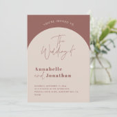 Invitation Mariage de typographie de l'arche moderne rouille  (Debout devant)