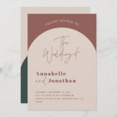 Invitation Mariage de typographie de l'arche moderne rouille  (Devant / Derrière)