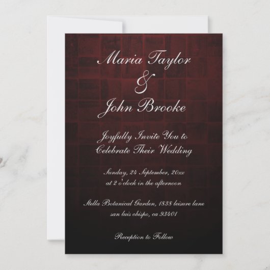 Invitation Mariage de typographie de script simple et moderne (Devant)