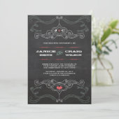Invitation Mariage de typographie de tableau de bord rustique (Debout devant)