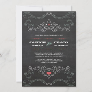 Invitation Mariage de typographie de tableau de bord rustique