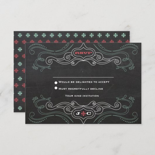 Invitation Mariage de typographie de tableau de bord rustique (Devant / Derrière)