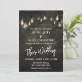Invitation Mariage de typographie en brique industrielle Edis (Debout devant)