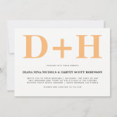 Invitation Mariage de typographie en gras et initiales blanch (Devant)