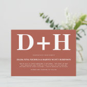 Invitation Mariage de typographie en terre cuite avec caractè (Debout devant)